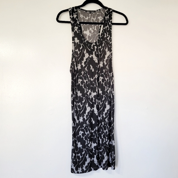 Christopher Kane Black and White Sleeveless Floral Print Vest Dress Size M - Picture 1 of 8